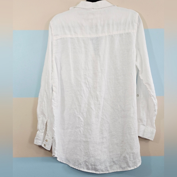 C&C California Oversized 100% Linen White Button Down Shirt - Picture 5 of 7